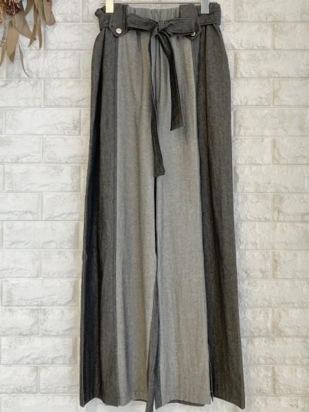 人気商品の中古品・新品・未使用品 Rad h(ラドアッシュ)楽ちんスッキリ美脚見え！ライトデニム配色 パンツ