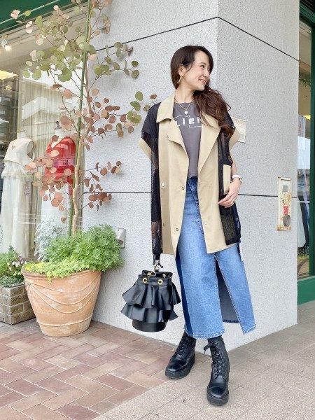 美品⁂センソユニコ⁂ジャケット 薄手 異素材切替 リネン 羽織