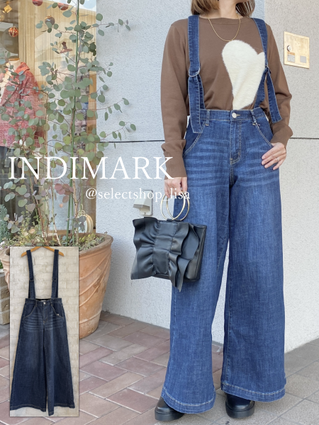 INDIMARK(インディマーク)サスペンダー付ワイドパンツ INDIMARK(インディマーク)サスペンダー付ワイドパンツ