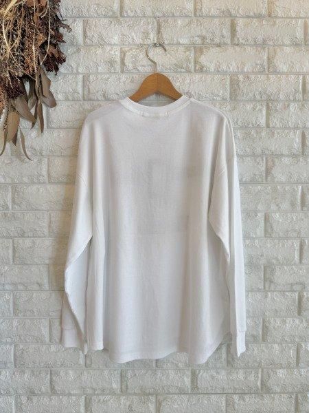 Annakerry アンナケリーホワイト スウェット トレーナー Anna Kerry(アンナケリー)なめらかタッチロゴ刺繍長袖Tシャツ