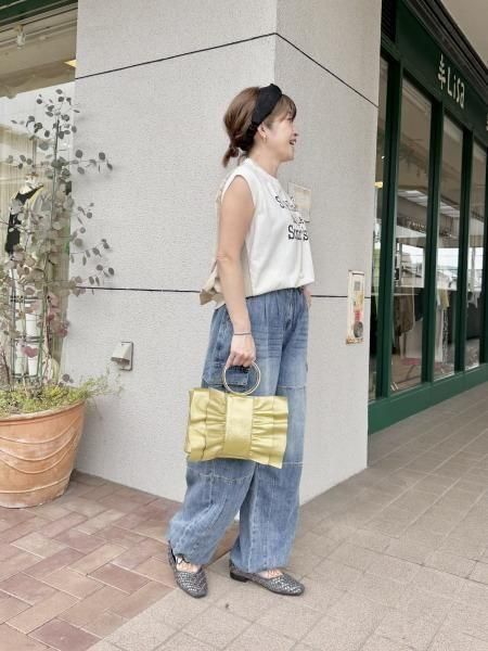 INDIMARK(インディマーク)ライトデニムふっくらカーゴパンツ