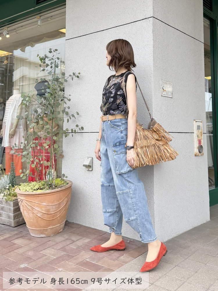 INDIMARK WJ153 Mサイズ カーゴパンツ INDIMARK(インディマーク)ライトデニムふっくらカーゴパンツ