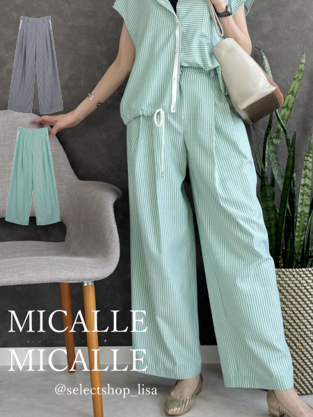 MICALLE MICALLE(ミカーレミカーレ)とろみサテンワイドパンツ|30 MICALLE MICALLE(ミカーレミカーレ)とろみサテンワイドパンツ|30