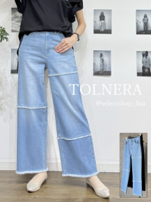 TOLNERA(トルネラ)byPriorityフリンジ切替デニムストレート TOLNERA(トルネラ)byPriorityフリンジ切替デニムストレート
