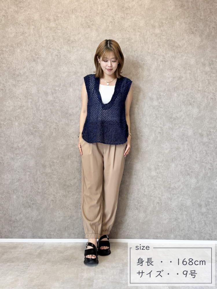 【新品タグ付き】アンナケリー　パンツ　ストライプ　ANNA KERRY M Anna Kerry(アンナケリー)落ち感キレイサラサラジョガーパンツ