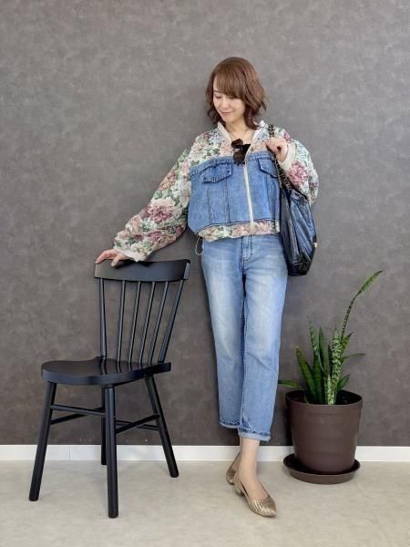 MICALLE MICALLE ミカーレミカーレ ブルゾン MA-1ジャケット MICALLE MICALLE(ミカーレミカーレ)ゴブラン織り×デニム切替