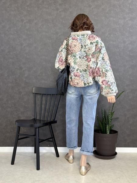 MICALLE MICALLE(ミカーレミカーレ)ゴブラン織り×デニム切替ふっくらMA