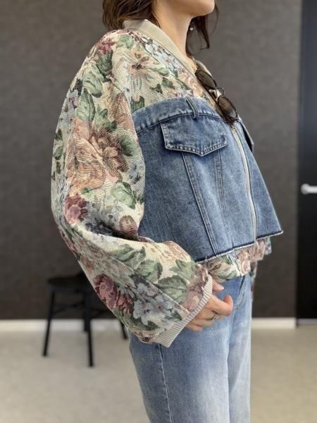 MICALLE MICALLE ミカーレミカーレ ブルゾン MA-1ジャケット MICALLE MICALLE（ミカーレミカーレ）デニムドッキングMA-1