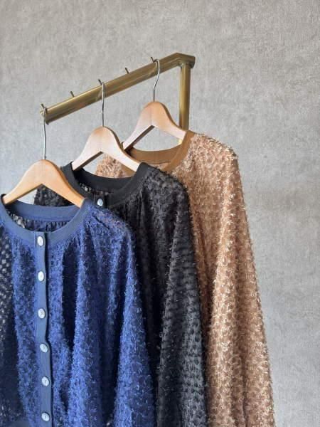 【新品】AnnaKerry アンナケリー ニットカーディガン イシカワラボ Anna Kerry(アンナケリー)シアージャガードぽわん袖カーディガン