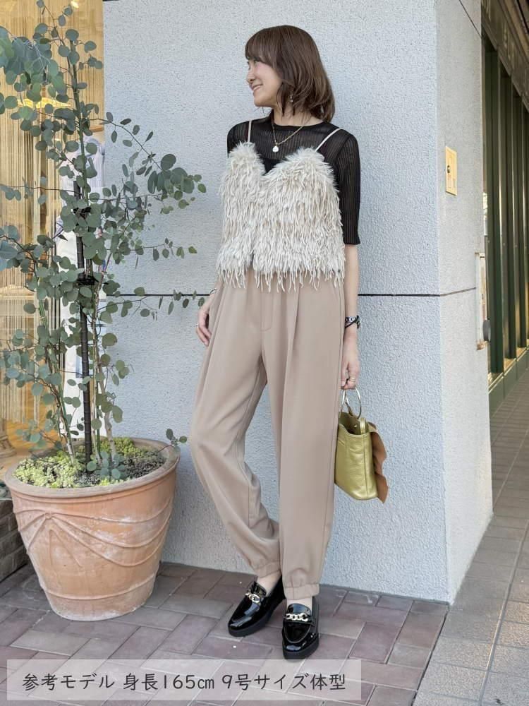 ありー503　美品◆ GALENA ガレナ フェイクファー エコファー GALENA(ガレナ)羽根みたいなエコファービスチェ|30代40代からの