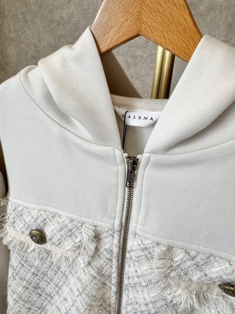 GALENA(ガレナ)バックフリルボンディング×ツイード切替フード