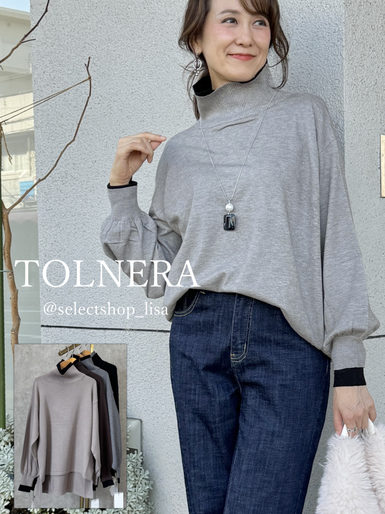 TOLNERA(トルネラ)byPriority重ね着風配色襟付きゆったり