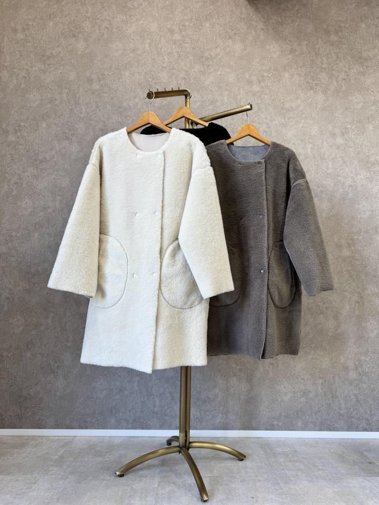 Anna Kerry(アンナケリー)エコムートンリバーシブルノーカラー