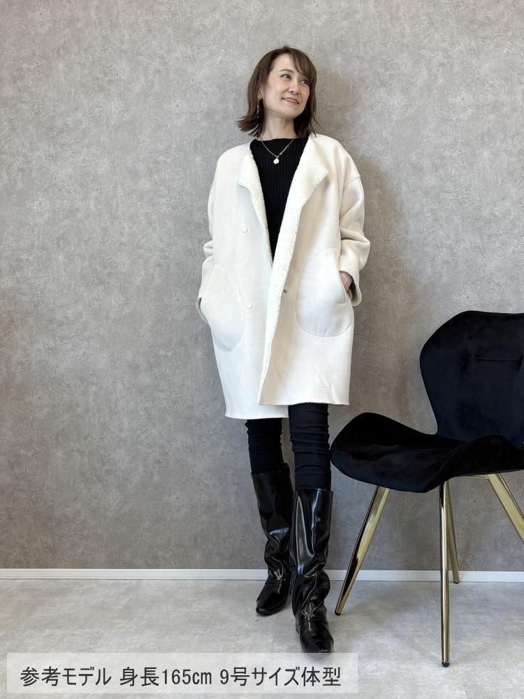 【11/25で削除します】新品★Anna Kerryのアウター★リバーシブル Anna Kerry(アンナケリー)エコムートンリバーシブルノーカラー