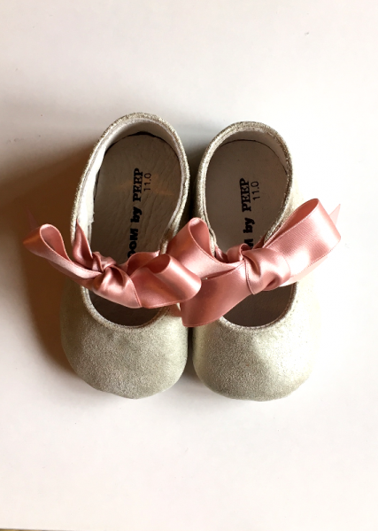 ズーム 1st ribbon strap shoes (silver)