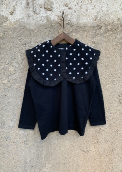 REMOBABLE BONBON CUT JQ BIG COLLAR L/S TEE