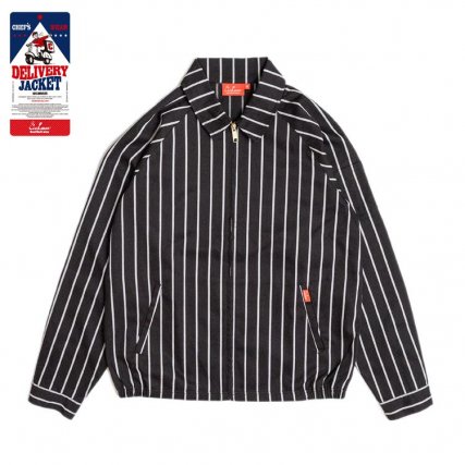 クックマン　delivery jacket stripe black