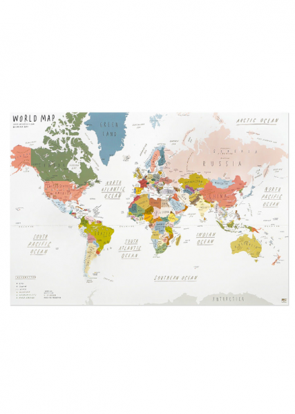 WORLD MAP beige | World map poster