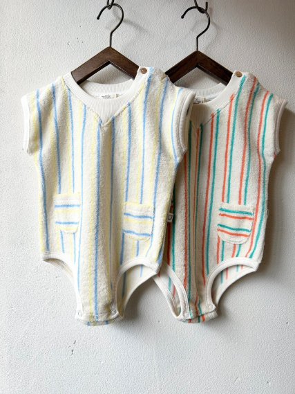 【my little cozmo】 マイリトルコズモ　ロンパース　Towelling stripe baby bodysuit