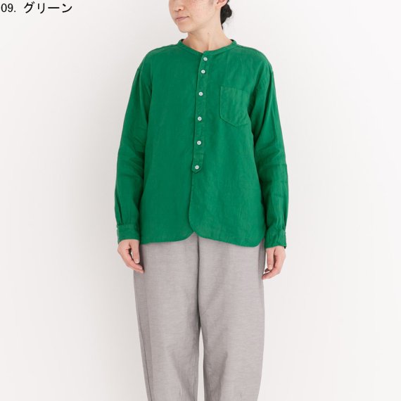 prit 　21/1フレンチリネン　バンドカラーワイドシャツ - 雅楽 音 WASH｜子供服・大人服のセレクトショップ｜通販