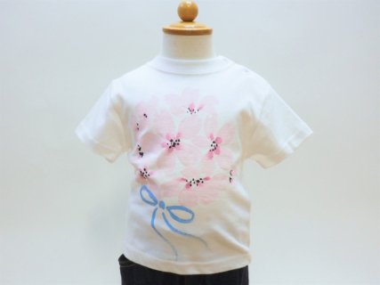 手描きTシャツ	桜ブーケの手描きTシャツ