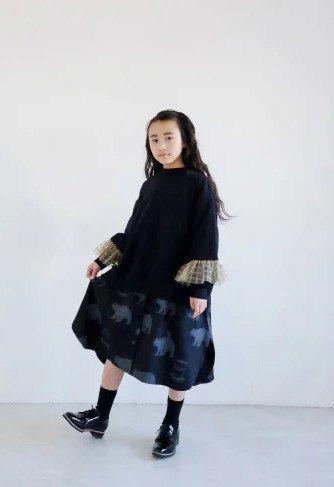 ߥꥳ Knit Tulle sleeves pullover