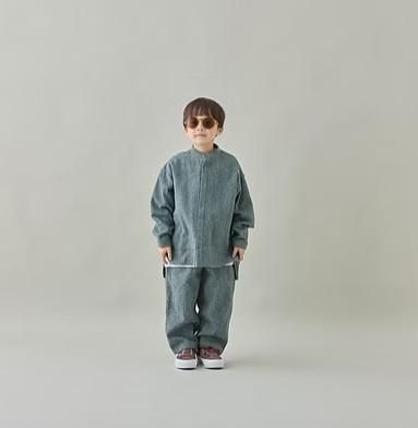 minus kilt あおばくん着用 MOUNTEN. マウンテン cotton tweed pocket shirt - 【子ども服・大人服