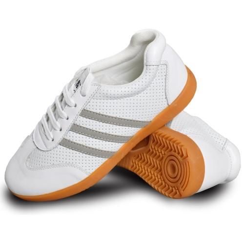 メッシュライン牛革靴（太極拳）【白】｜太極縁