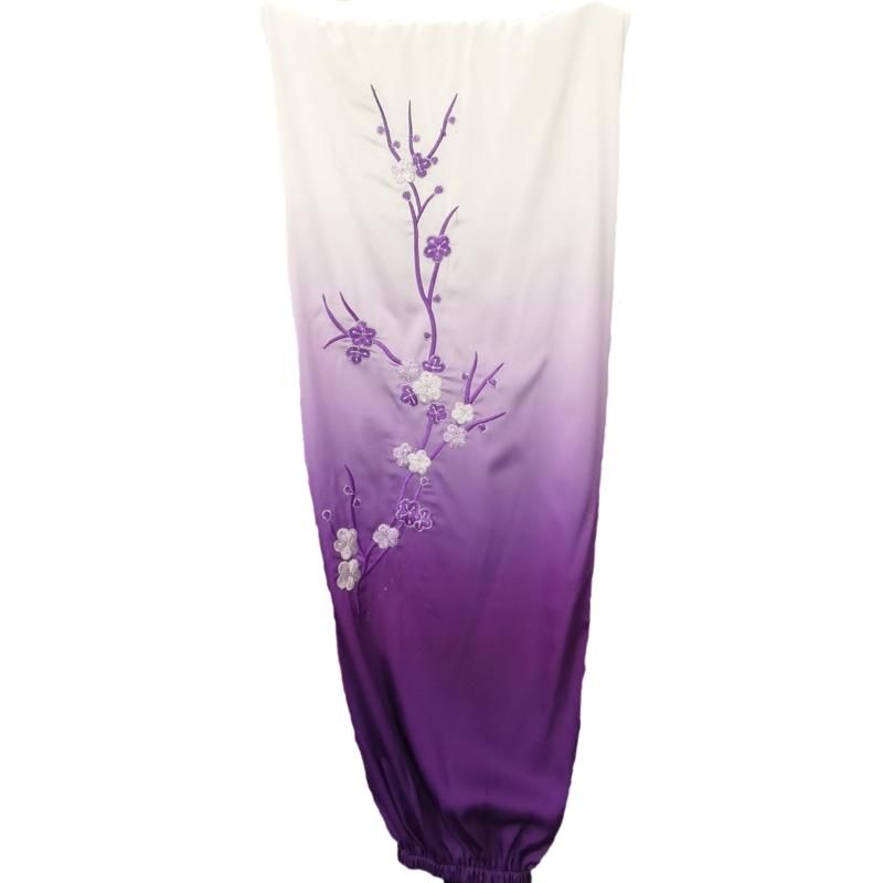 花刺繍 グラデーション表演服／太極拳【紫／ケープ付】｜太極縁