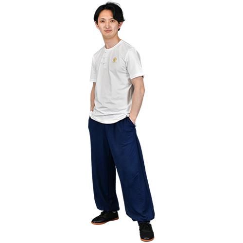 QutieFrash黒×青系和柄ベルト編み上げサルエルパンツ(中古品) QutieFrash サルエルパンツ 総柄 パイソン柄 ドラゴン 和柄