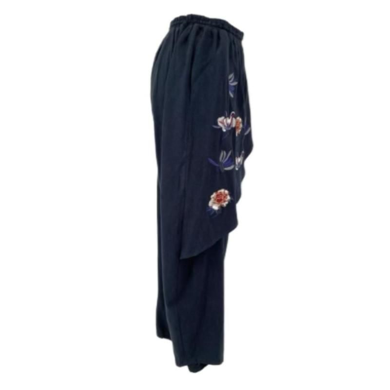 ふくさ九点 太極拳 百花 九分丈 刺繍パンツ【全2色】｜太極縁