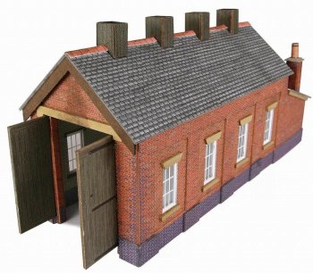 ñظˡ֥󥬡Single track engine shed - red brick - card kit