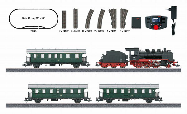メルクリン　蒸気機関車　BR24と客車３両 デジタルスタートセット　サウンド搭載 | 鉄道模型通販専門店エキサイトモデル