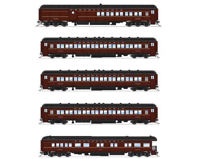 ブロードウェイ(Broadway Limited) ペンシルバニア鉄道ヘヴィーウェイト客車５両セット　PRR HEAVYWEIGHT 5-CAR  PASSENGER SET, 1950'S ERA | 鉄道模型通販専門店エキサイトモデル