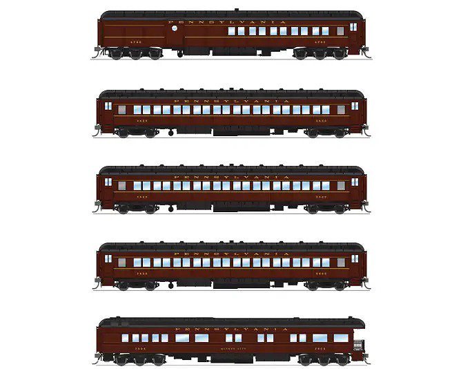 ブロードウェイ(Broadway Limited) ペンシルバニア鉄道ヘヴィーウェイト客車５両セット　PRR HEAVYWEIGHT 5-CAR  PASSENGER SET, 1950'S ERA | 鉄道模型通販専門店エキサイトモデル