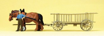 Ȥβϼ֡Rack wagon. Farmer 2 horses. Ready-made model