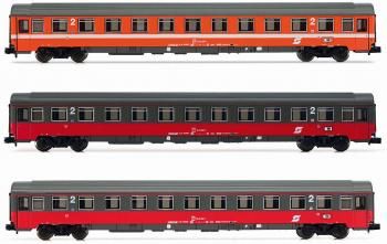 桼ƥҼ֣ξå3 pcs. 2nd class OeBB passenger coach set EuroCity epoch IV-V