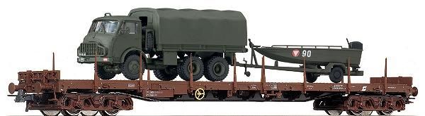 ロコ(Roco) フラットカー(オーストリア軍車両搭載)Stake wagon ロコ(Roco) フラットカー(オーストリア軍車両搭載)Stake wagon