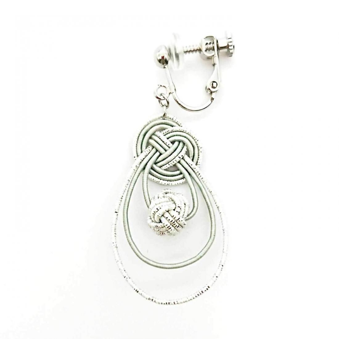 水引ピアス・イヤリング Drop/シルバー - 有高扇山堂オンライン