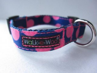 Walk-e-Woo Dot Collar Pink&Blue (XS)