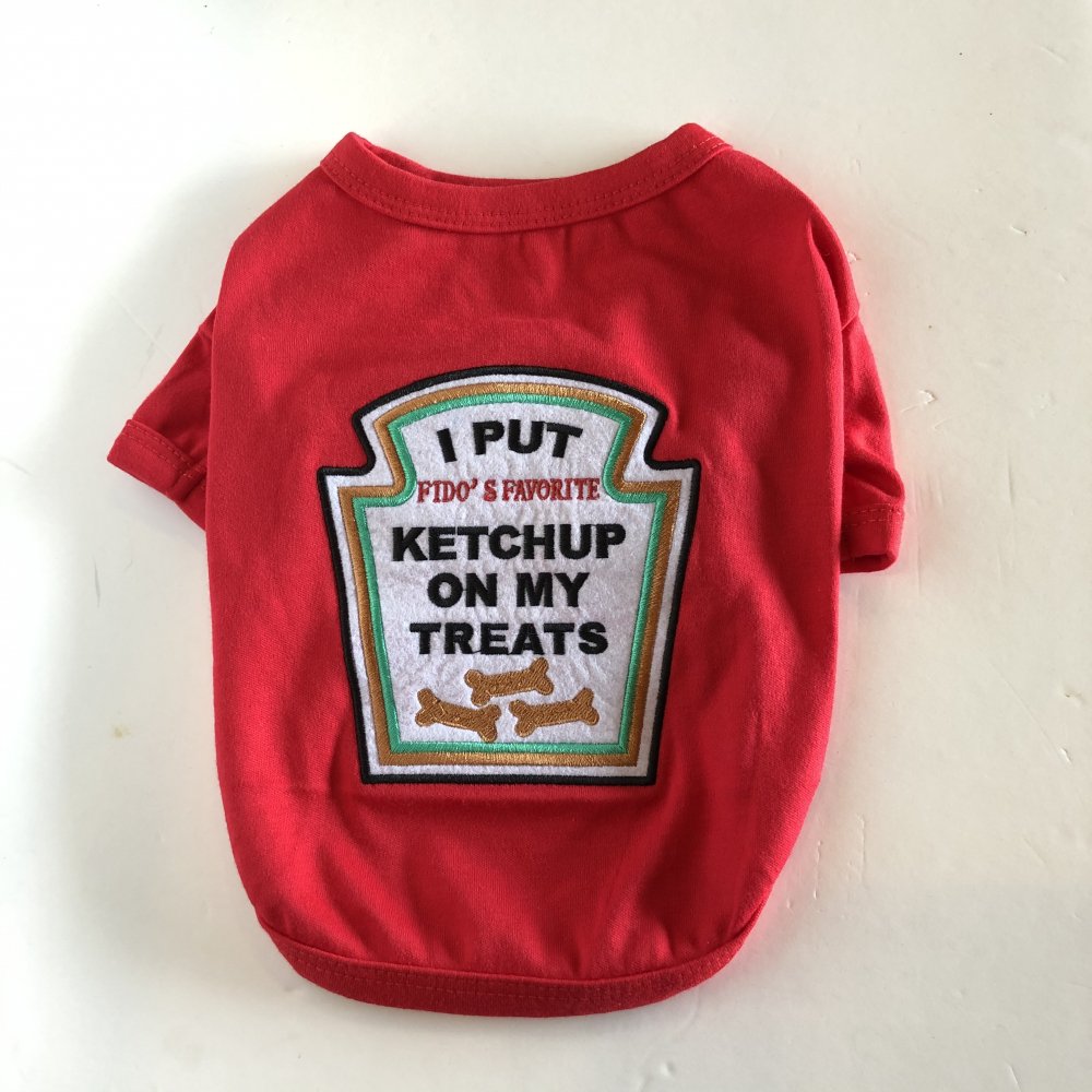 <img class='new_mark_img1' src='https://img.shop-pro.jp/img/new/icons55.gif' style='border:none;display:inline;margin:0px;padding:0px;width:auto;' />Ketchup T-Shirt - ケチャップTシャツ-小型犬サイズ (S)-(M)