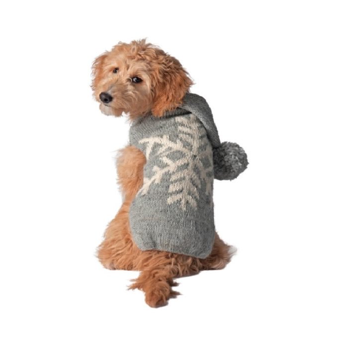 Chilly Dog - Alpaca Grey Snowflake sweater(S)-(M)小-中型犬サイズ