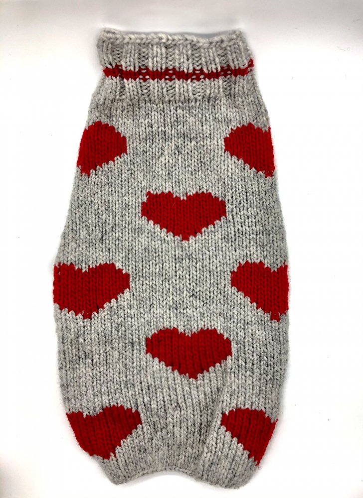 Chilly Dog sweaters- Red Heart sweater (S)-(M)小型—中型犬サイズ