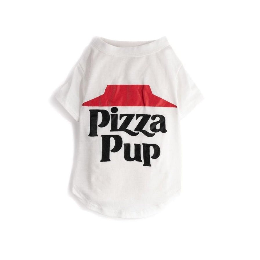 fab dog-　ホワイト Pizza Pup T-shirt (L) 大型犬サイズ