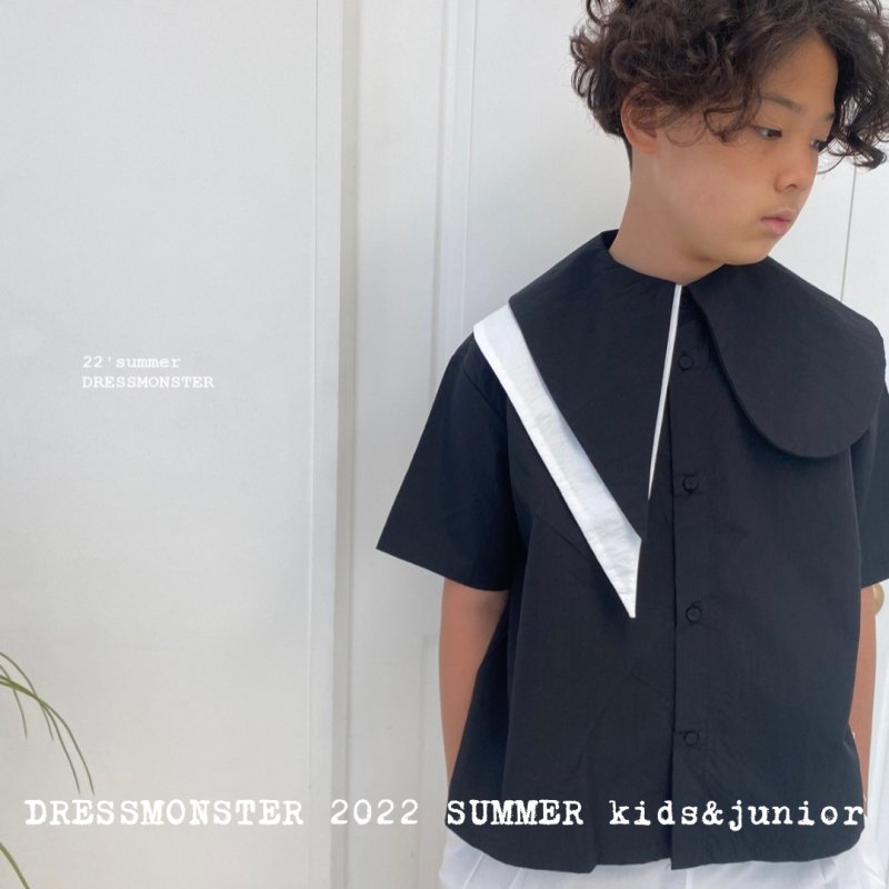 DRESS MONSTER-ドレスモンスター-ミディーブラウス/ブラックー 韓国子供服 BUBUOLUBU ブブオルブ