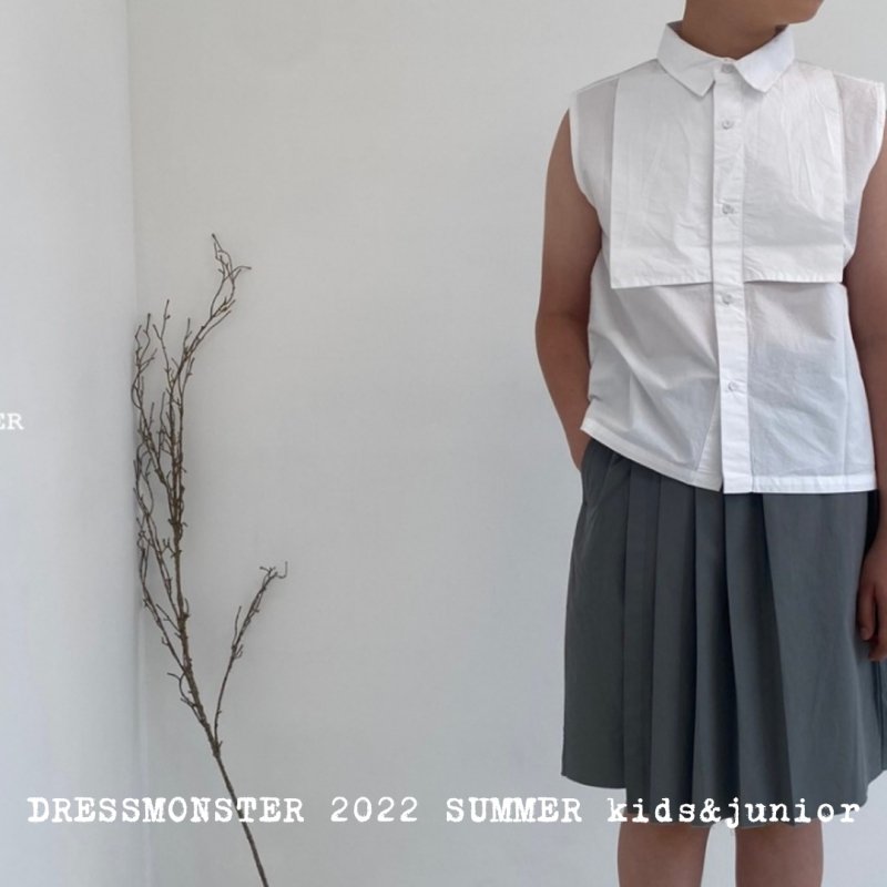 DRESS MONSTER-ドレスモンスター-サマータキシシャツ/ホワイト 韓国子供服 BUBUOLUBU ブブオルブ