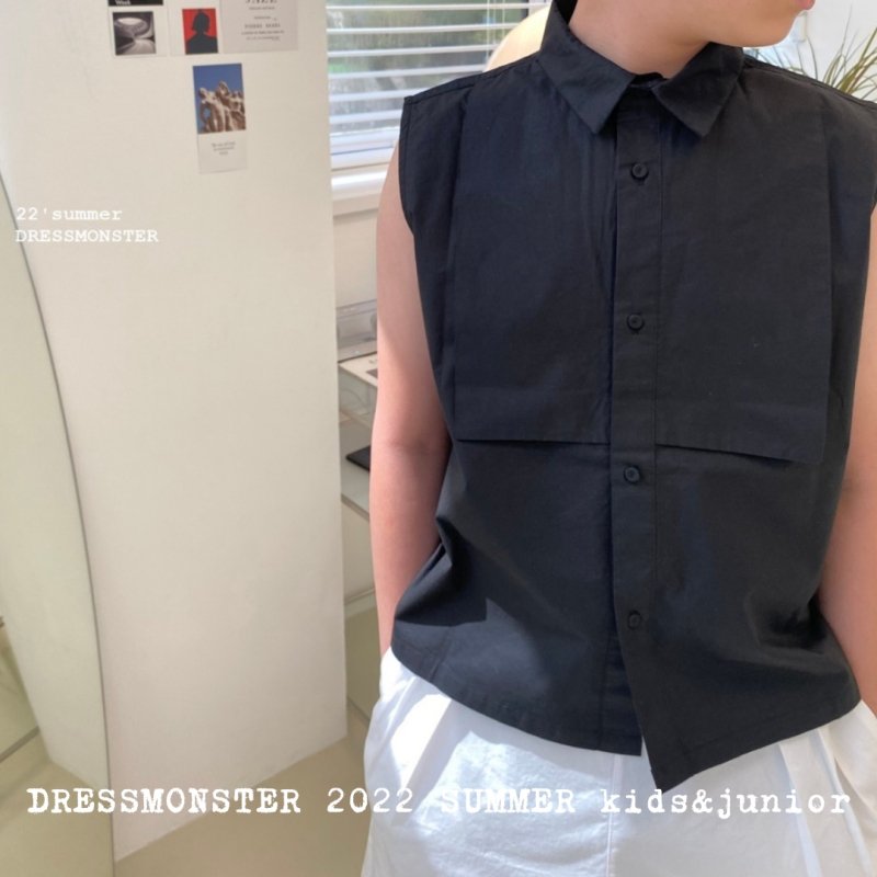 DRESS MONSTER-ドレスモンスター-サマータキシシャツ/ブラック 韓国子供服 BUBUOLUBU ブブオルブ