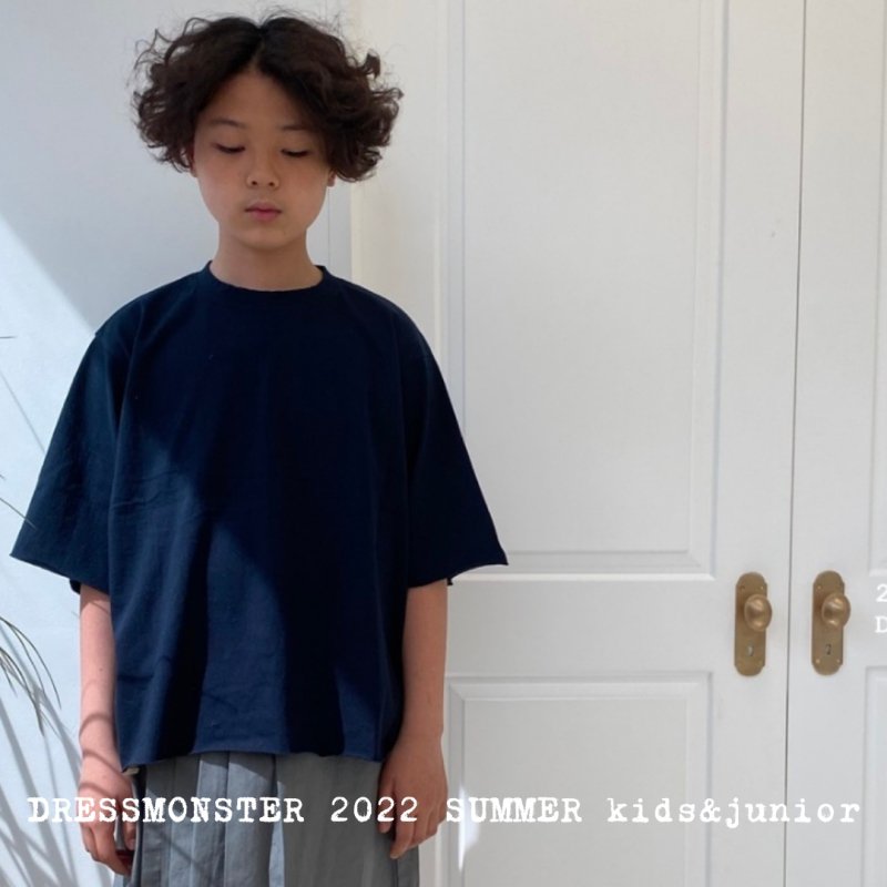 DRESS MONSTER-ドレスモンスター-ナチュラルオーバーtee/ネイビーー 韓国子供服 BUBUOLUBU ブブオルブ