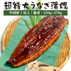 特大うなぎ蒲焼 1尾（230g〜270g）【中国産 うなぎ ウナギ 鰻】