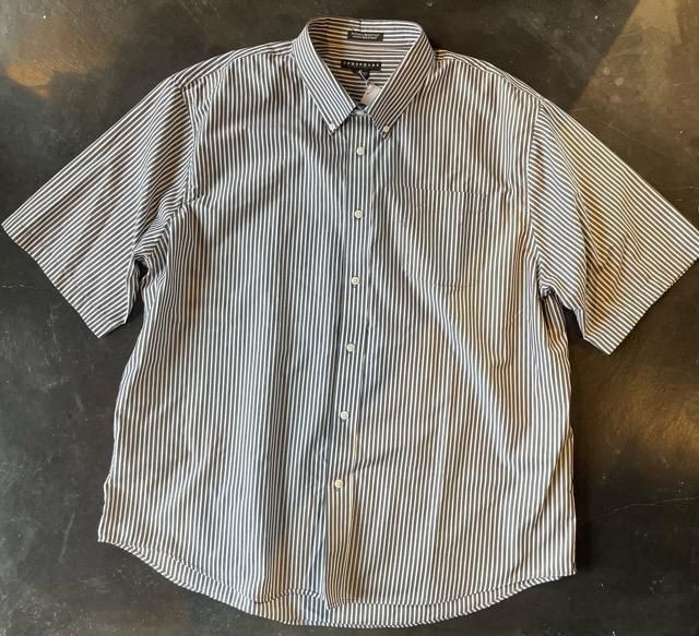 USED SHORT SLEEVE COTTON STRIPE SHIRTS 2XL
